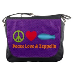 Peace Love & Zeppelin Messenger Bag by SaraThePixelPixie