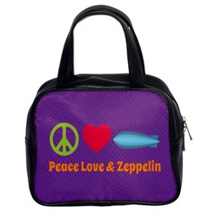 Peace Love & Zeppelin Classic Handbag (two Sides)