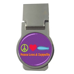 Peace Love & Zeppelin Money Clip (round)