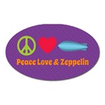 Peace Love & Zeppelin Magnet (Oval) Front