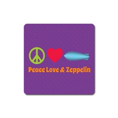 Peace Love & Zeppelin Magnet (square)