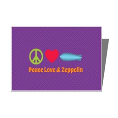 Peace Love & Zeppelin Mini Greeting Card (8 Pack) by SaraThePixelPixie