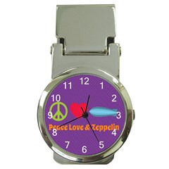 Peace Love & Zeppelin Money Clip With Watch by SaraThePixelPixie