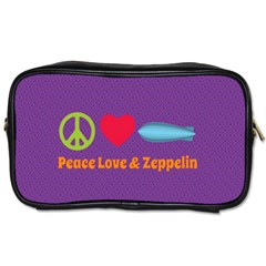 Peace Love & Zeppelin Travel Toiletry Bag (one Side) by SaraThePixelPixie