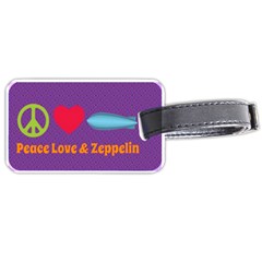 Peace Love & Zeppelin Luggage Tag (one Side) by SaraThePixelPixie