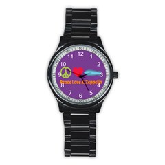 Peace Love & Zeppelin Sport Metal Watch (black)