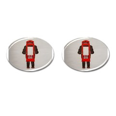 Big Foot In Phonebox  Cufflinks (oval) by creationtruth