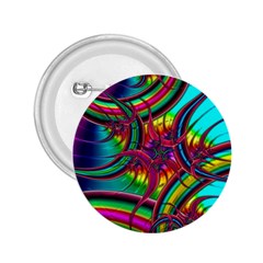 Abstract Neon Fractal Rainbows 2 25  Button