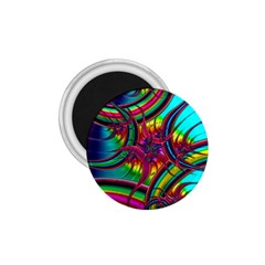 Abstract Neon Fractal Rainbows 1 75  Button Magnet