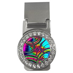 Abstract Neon Fractal Rainbows Money Clip (cz) by StuffOrSomething