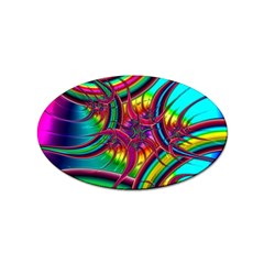 Abstract Neon Fractal Rainbows Sticker (oval) by StuffOrSomething