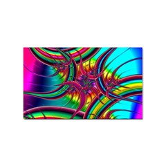 Abstract Neon Fractal Rainbows Sticker (rectangle) by StuffOrSomething