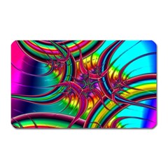 Abstract Neon Fractal Rainbows Magnet (rectangular)