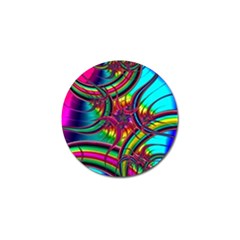 Abstract Neon Fractal Rainbows Golf Ball Marker 4 Pack