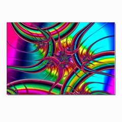 Abstract Neon Fractal Rainbows Postcards 5  X 7  (10 Pack) by StuffOrSomething