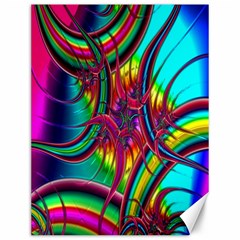 Abstract Neon Fractal Rainbows Canvas 12  X 16  (unframed)