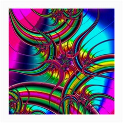 Abstract Neon Fractal Rainbows Glasses Cloth (medium)