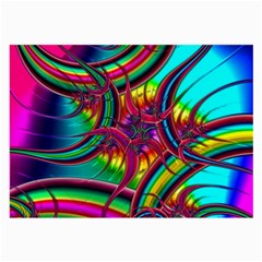 Abstract Neon Fractal Rainbows Glasses Cloth (large)