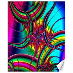 Abstract Neon Fractal Rainbows Canvas 11  X 14  (unframed)