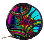 Abstract Neon Fractal Rainbows Mini Makeup Case Back