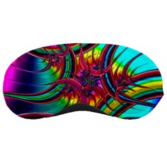 Abstract Neon Fractal Rainbows Sleeping Mask