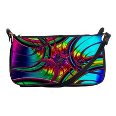 Abstract Neon Fractal Rainbows Evening Bag