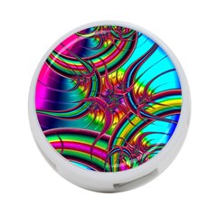 Abstract Neon Fractal Rainbows 4-port Usb Hub (one Side)