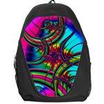 Abstract Neon Fractal Rainbows Backpack Bag Front