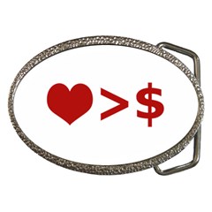 Love Is More Than Money Belt Buckle (oval) by dflcprints