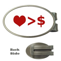 Love Is More Than Money Money Clip (oval) by dflcprints