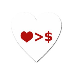 Love Is More Than Money Magnet (heart)