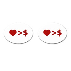 Love Is More Than Money Cufflinks (oval)