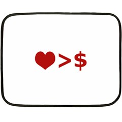 Love Is More Than Money Mini Fleece Blanket (two Sided) by dflcprints