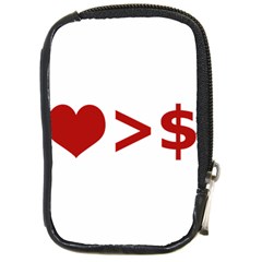 Love Is More Than Money Compact Camera Leather Case by dflcprints