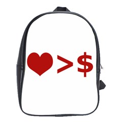 Love Is More Than Money School Bag (large) by dflcprints