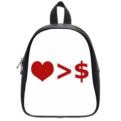 Love Is More Than Money School Bag (small) by dflcprints