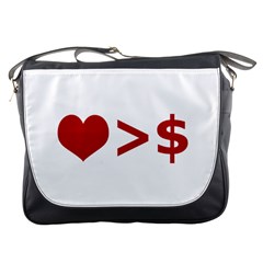 Love Is More Than Money Messenger Bag by dflcprints