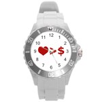 Love Is More Than Money Plastic Sport Watch (Large) Front