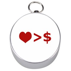 Love Is More Than Money Silver Compass