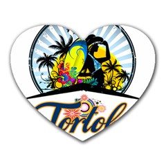 Tortola Mouse Pad (heart) by Tropics