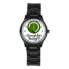 Work Schedule Concept Illustration Sport Metal Watch (black) by dflcprints