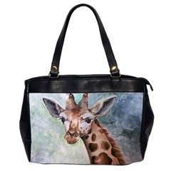 Giraffe Oversize Office Handbag (two Sides) by ArtByThree