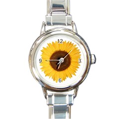 Sunflower Round Italian Charm Watch by sdunleveyartwork