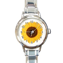 Sunflower Round Italian Charm Watch