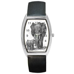 Elephant Tonneau Leather Watch by sdunleveyartwork