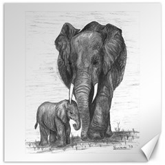 Elephant Canvas 16  X 16  (unframed) by sdunleveyartwork