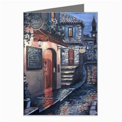 Cobbled Street At Night Greeting Card