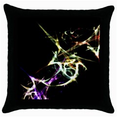 Futuristic Abstract Dance Shapes Artwork Black Throw Pillow Case by dflcprints