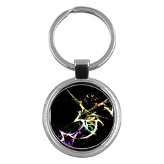 Futuristic Abstract Dance Shapes Artwork Key Chain (round) by dflcprints