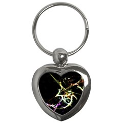 Futuristic Abstract Dance Shapes Artwork Key Chain (heart)